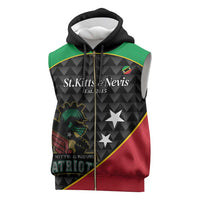 St Kitts and Nevis Cricket Custom Sleeveless Zip Hoodie 10th Anniversary Go Champions Patriots - Wonder Print Shop