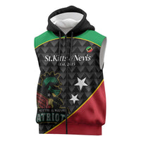 St Kitts and Nevis Cricket Custom Sleeveless Zip Hoodie 10th Anniversary Go Champions Patriots - Wonder Print Shop