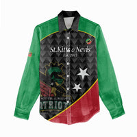 St Kitts and Nevis Cricket Custom Women Casual Shirt 10th Anniversary Go Champions Patriots - Wonder Print Shop
