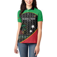 St Kitts and Nevis Cricket Custom Women Polo Shirt 10th Anniversary Go Champions Patriots - Wonder Print Shop