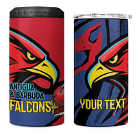 Antigua and Barbuda Cricket Custom 4 in 1 Can Cooler Tumbler Go Champions Falcons - Wonder Print Shop