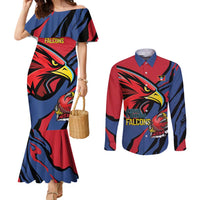 Antigua and Barbuda Cricket Custom Couples Matching Mermaid Dress and Long Sleeve Button Shirt Go Champions Falcons - Wonder Print Shop