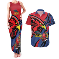 Antigua and Barbuda Cricket Custom Couples Matching Tank Maxi Dress and Hawaiian Shirt Go Champions Falcons - Wonder Print Shop
