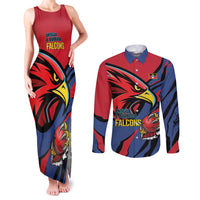 Antigua and Barbuda Cricket Custom Couples Matching Tank Maxi Dress and Long Sleeve Button Shirt Go Champions Falcons - Wonder Print Shop