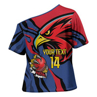 Antigua and Barbuda Cricket Custom Cross Shoulder Shirt Go Champions Falcons - Wonder Print Shop