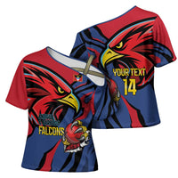 Antigua and Barbuda Cricket Custom Cross Shoulder Shirt Go Champions Falcons - Wonder Print Shop