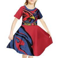 Antigua and Barbuda Cricket Custom Kid Short Sleeve Dress Go Champions Falcons - Wonder Print Shop