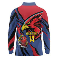 Antigua and Barbuda Cricket Custom Long Sleeve Polo Shirt Go Champions Falcons - Wonder Print Shop
