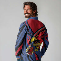 Antigua and Barbuda Cricket Custom Long Sleeve Polo Shirt Go Champions Falcons - Wonder Print Shop