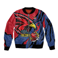 Antigua and Barbuda Cricket Custom Sleeve Zip Bomber Jacket Go Champions Falcons - Wonder Print Shop