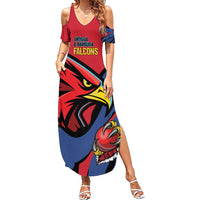 Antigua and Barbuda Cricket Custom Summer Maxi Dress Go Champions Falcons - Wonder Print Shop