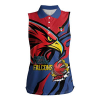 Antigua and Barbuda Cricket Custom Women Sleeveless Polo Shirt Go Champions Falcons - Wonder Print Shop