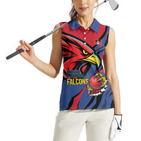 Antigua and Barbuda Cricket Custom Women Sleeveless Polo Shirt Go Champions Falcons - Wonder Print Shop