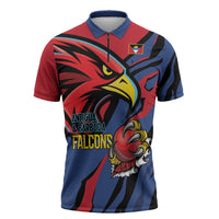 Antigua and Barbuda Cricket Custom Zipper Polo Shirt Go Champions Falcons - Wonder Print Shop