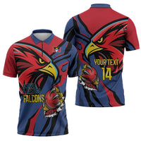 Antigua and Barbuda Cricket Custom Zipper Polo Shirt Go Champions Falcons - Wonder Print Shop