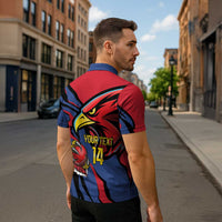 Antigua and Barbuda Cricket Custom Zipper Polo Shirt Go Champions Falcons - Wonder Print Shop