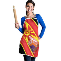 Personalised Macedonia National Day Apron New Sun of Liberty Waves Style - Wonder Print Shop