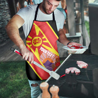 Personalised Macedonia National Day Apron New Sun of Liberty Waves Style - Wonder Print Shop