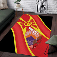 Personalised Macedonia National Day Area Rug New Sun of Liberty Waves Style - Wonder Print Shop