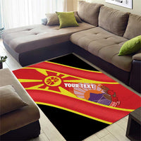 Personalised Macedonia National Day Area Rug New Sun of Liberty Waves Style - Wonder Print Shop