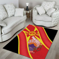 Personalised Macedonia National Day Area Rug New Sun of Liberty Waves Style - Wonder Print Shop