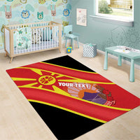Personalised Macedonia National Day Area Rug New Sun of Liberty Waves Style - Wonder Print Shop