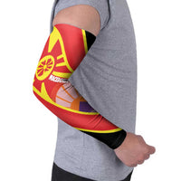 Personalised Macedonia National Day Arm Sleeves New Sun of Liberty Waves Style - Wonder Print Shop