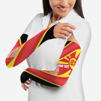 Personalised Macedonia National Day Arm Sleeves New Sun of Liberty Waves Style - Wonder Print Shop