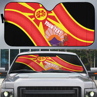 Personalised Macedonia National Day Auto Sun Shade New Sun of Liberty Waves Style - Wonder Print Shop
