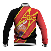 Personalised Macedonia National Day Baseball Jacket New Sun of Liberty Waves Style - Wonder Print Shop