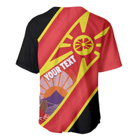 Personalised Macedonia National Day Baseball Jersey New Sun of Liberty Waves Style - Wonder Print Shop