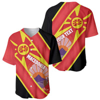 Personalised Macedonia National Day Baseball Jersey New Sun of Liberty Waves Style - Wonder Print Shop