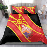 Personalised Macedonia National Day Bedding Set New Sun of Liberty Waves Style - Wonder Print Shop