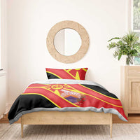 Personalised Macedonia National Day Bedding Set New Sun of Liberty Waves Style - Wonder Print Shop
