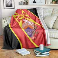 Personalised Macedonia National Day Blanket New Sun of Liberty Waves Style - Wonder Print Shop