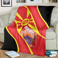 Personalised Macedonia National Day Blanket New Sun of Liberty Waves Style - Wonder Print Shop