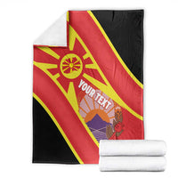 Personalised Macedonia National Day Blanket New Sun of Liberty Waves Style - Wonder Print Shop