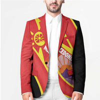 Personalised Macedonia National Day Blazer New Sun of Liberty Waves Style - Wonder Print Shop