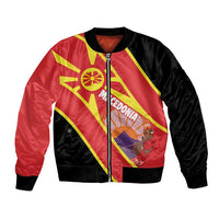 Personalised Macedonia National Day Bomber Jacket New Sun of Liberty Waves Style - Wonder Print Shop