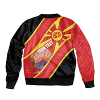 Personalised Macedonia National Day Bomber Jacket New Sun of Liberty Waves Style - Wonder Print Shop