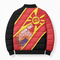 Personalised Macedonia National Day Bomber Puffer Jacket New Sun of Liberty Waves Style - Wonder Print Shop