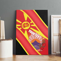 Personalised Macedonia National Day Canvas Wall Art New Sun of Liberty Waves Style - Wonder Print Shop