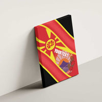 Personalised Macedonia National Day Canvas Wall Art New Sun of Liberty Waves Style - Wonder Print Shop