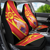Personalised Macedonia National Day Car Seat Cover New Sun of Liberty Waves Style - Wonder Print Shop