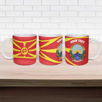 Personalised Macedonia National Day Ceramic Mug New Sun of Liberty Waves Style - Wonder Print Shop