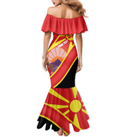 Personalised Macedonia National Day Family Matching Mermaid Dress and Hawaiian Shirt New Sun of Liberty Waves Style - Wonder Print Shop