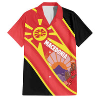 Personalised Macedonia National Day Family Matching Off The Shoulder Long Sleeve Dress and Hawaiian Shirt New Sun of Liberty Waves Style - Wonder Print Shop