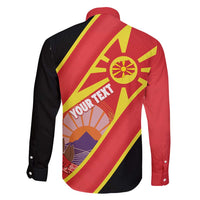 Personalised Macedonia National Day Family Matching Puletasi and Hawaiian Shirt New Sun of Liberty Waves Style - Wonder Print Shop