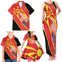 Personalised Macedonia National Day Family Matching Tank Maxi Dress and Hawaiian Shirt New Sun of Liberty Waves Style - Wonder Print Shop