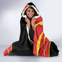 Personalised Macedonia National Day Hooded Blanket New Sun of Liberty Waves Style - Wonder Print Shop